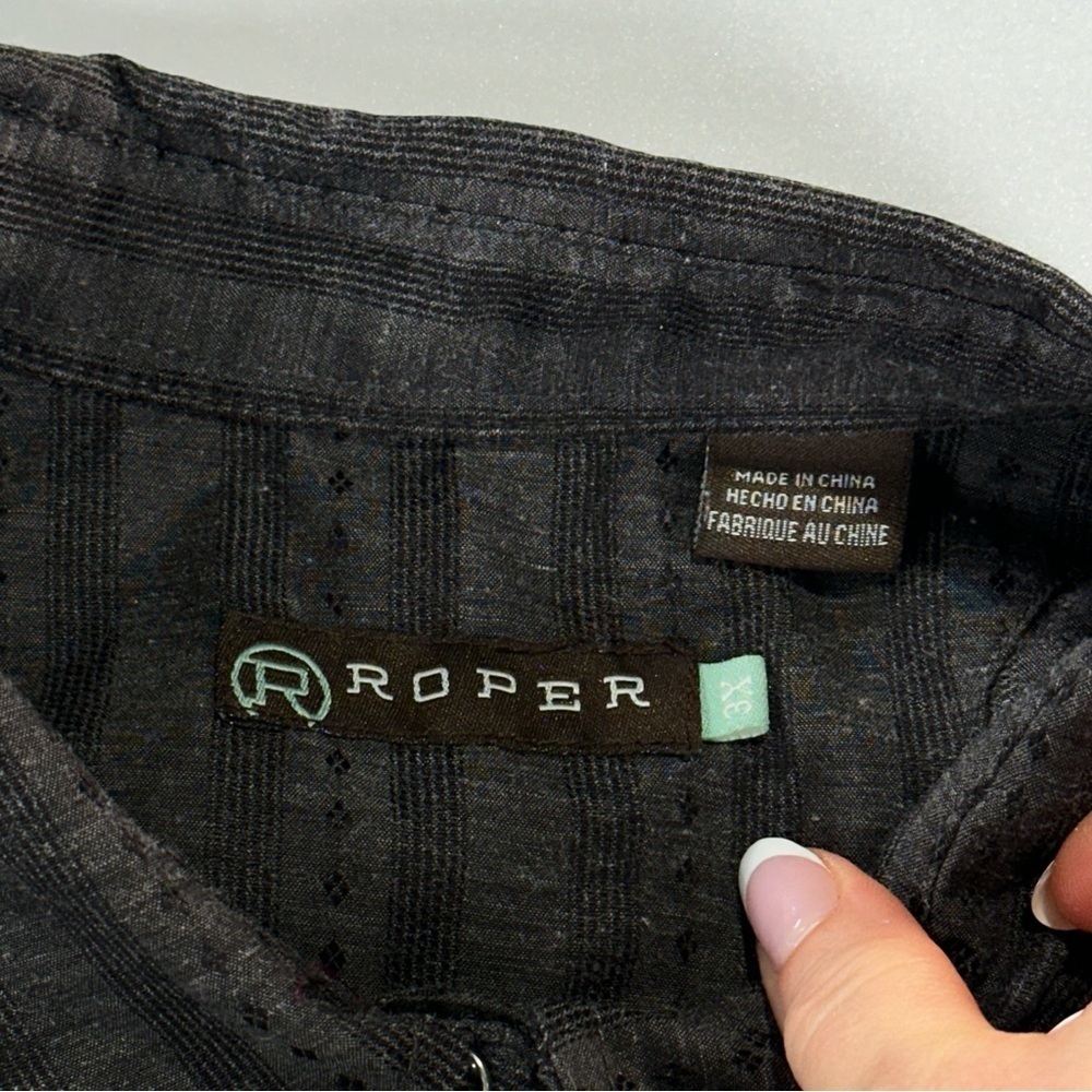 Roper Western Snap Shirt Floral Embroidery Women’s XL - Picture 7 of 11